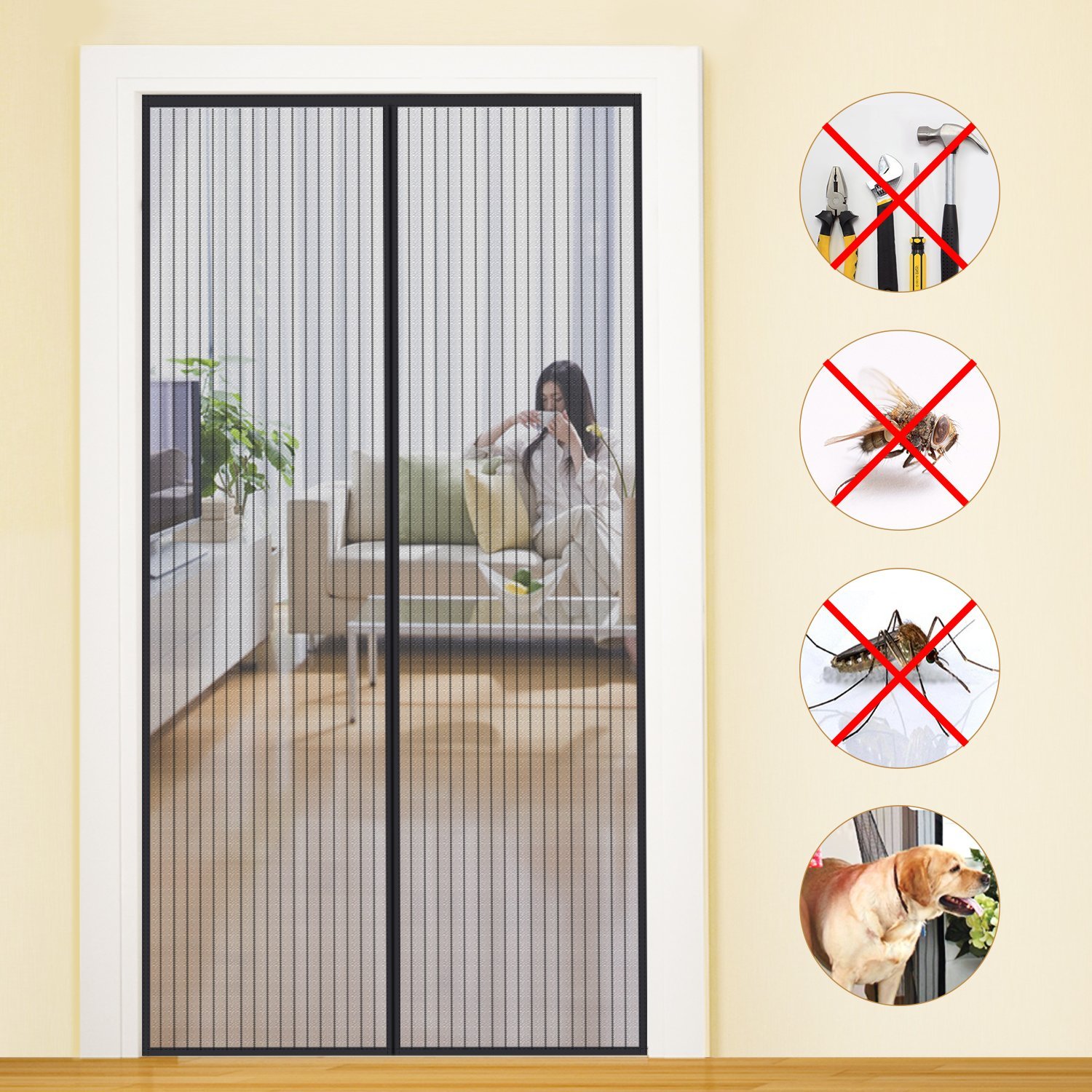 Smartex best price magnetic snap shut door screens factory direct supply for comfortable life